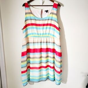 Torrid Skater Tank Dress Pastel Striped Multicolor Womens Size 2X